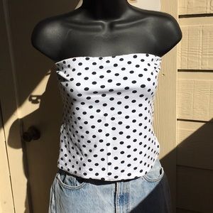 vintage polka dot stretch tube top